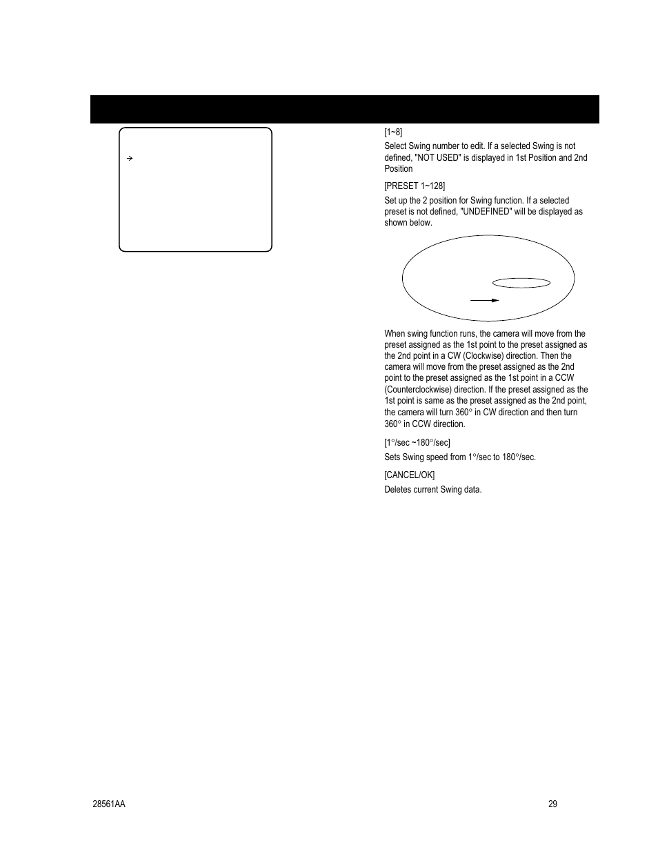 Swing setup | OpenEye CM-410 User Manual | Page 39 / 50