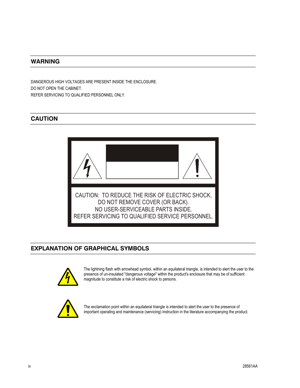Risk of electric shock do not open | OpenEye CM-410 User Manual | Page 4 / 50