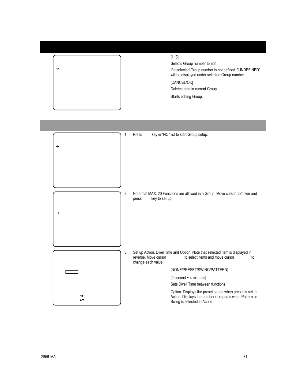 Group setup, Edit group | OpenEye CM-410 User Manual | Page 41 / 50