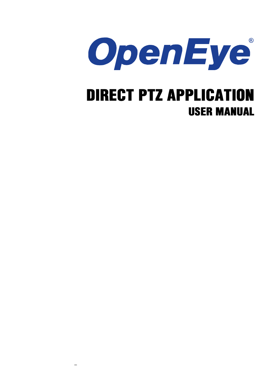 OpenEye Direct PTZ User Manual | 8 pages