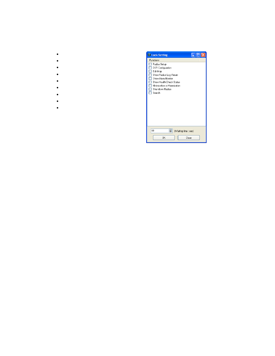 Locking functions | OpenEye RADIUS v.4.05 User Manual | Page 21 / 59