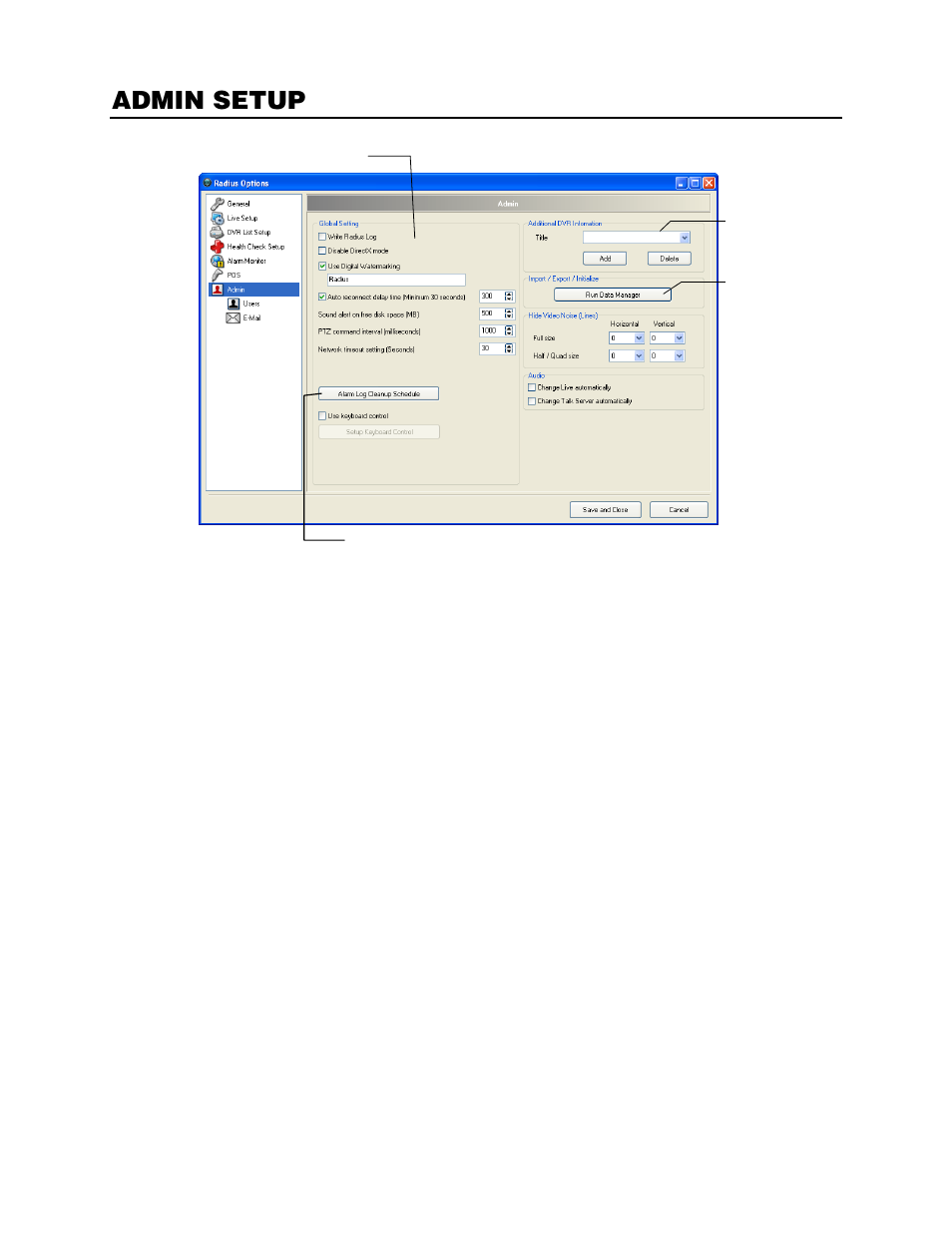 Admin setup | OpenEye RADIUS v.4.05 User Manual | Page 29 / 59