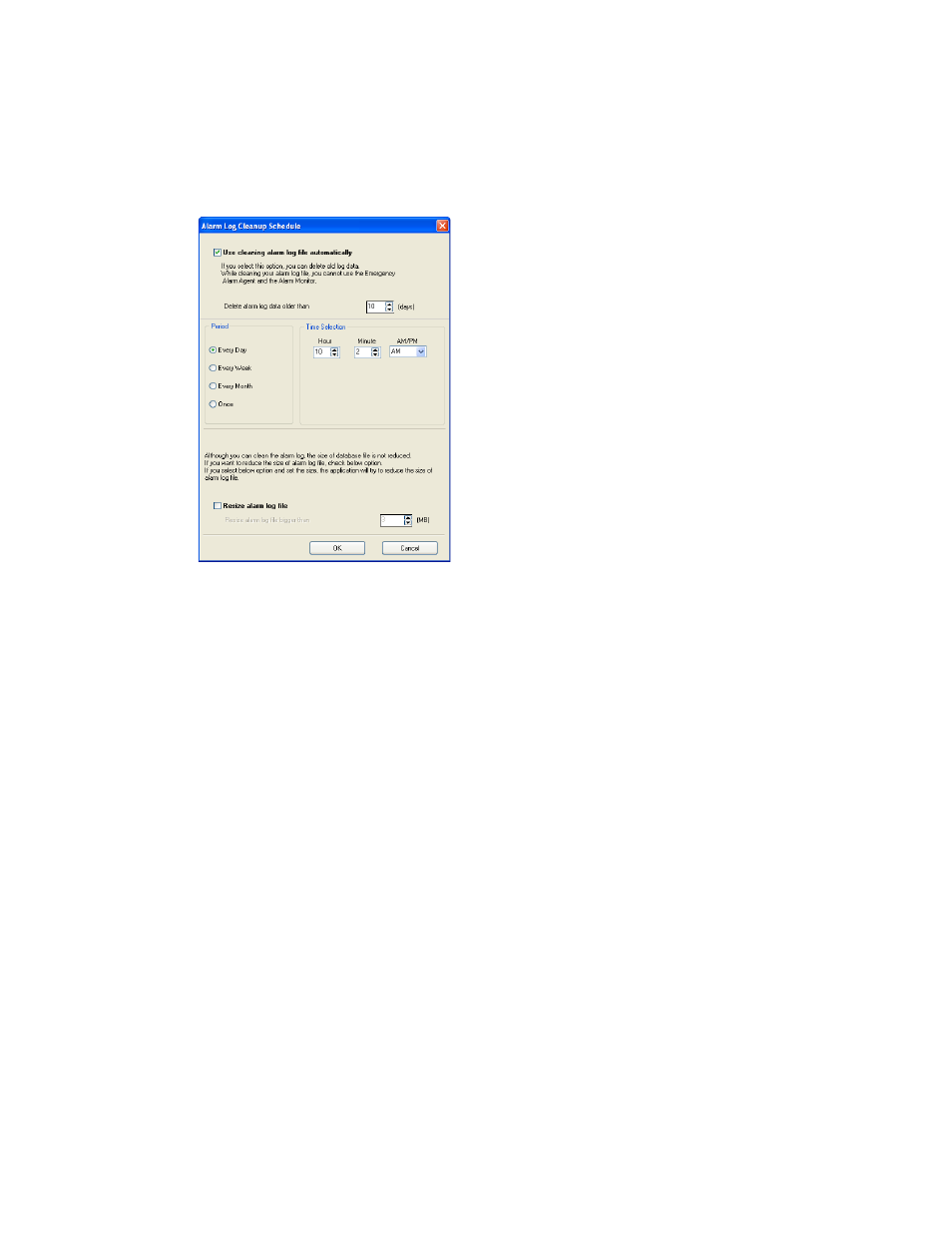 Scheduling log cleanup | OpenEye RADIUS v.4.05 User Manual | Page 31 / 59