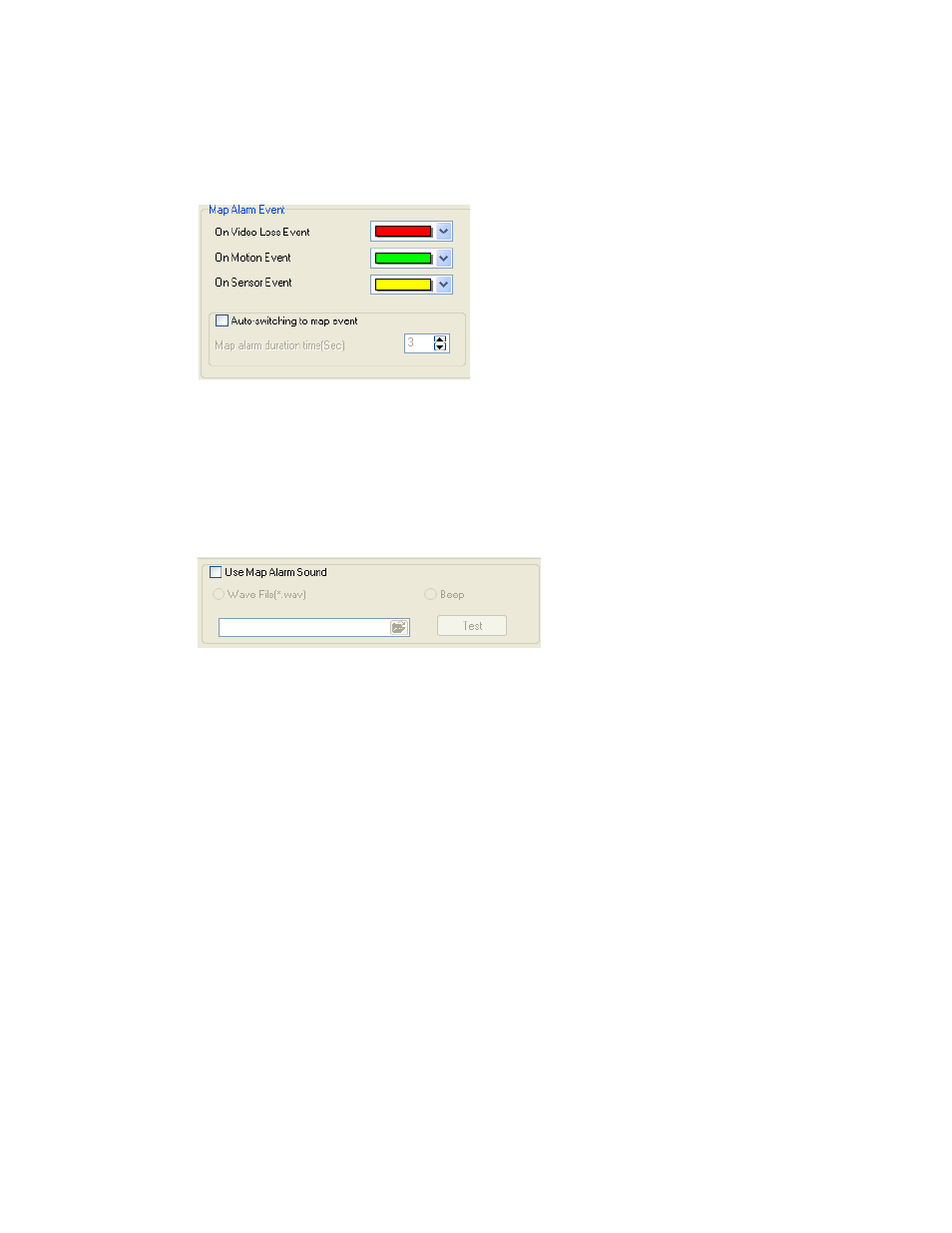 Changing alarm colors, Adding a map alarm sound, Viewing video on alarm | OpenEye RADIUS v.4.05 User Manual | Page 39 / 59