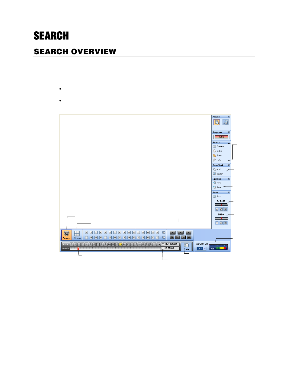 Search, Search overview, Performing a basic search | OpenEye RADIUS v.4.05 User Manual | Page 43 / 59