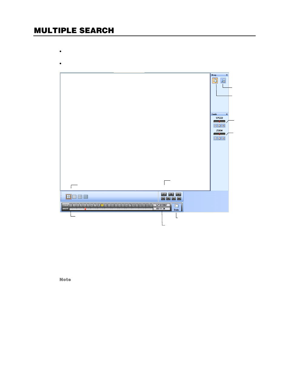 Multiple search, Performing a multiple dvr search | OpenEye RADIUS v.4.05 User Manual | Page 49 / 59