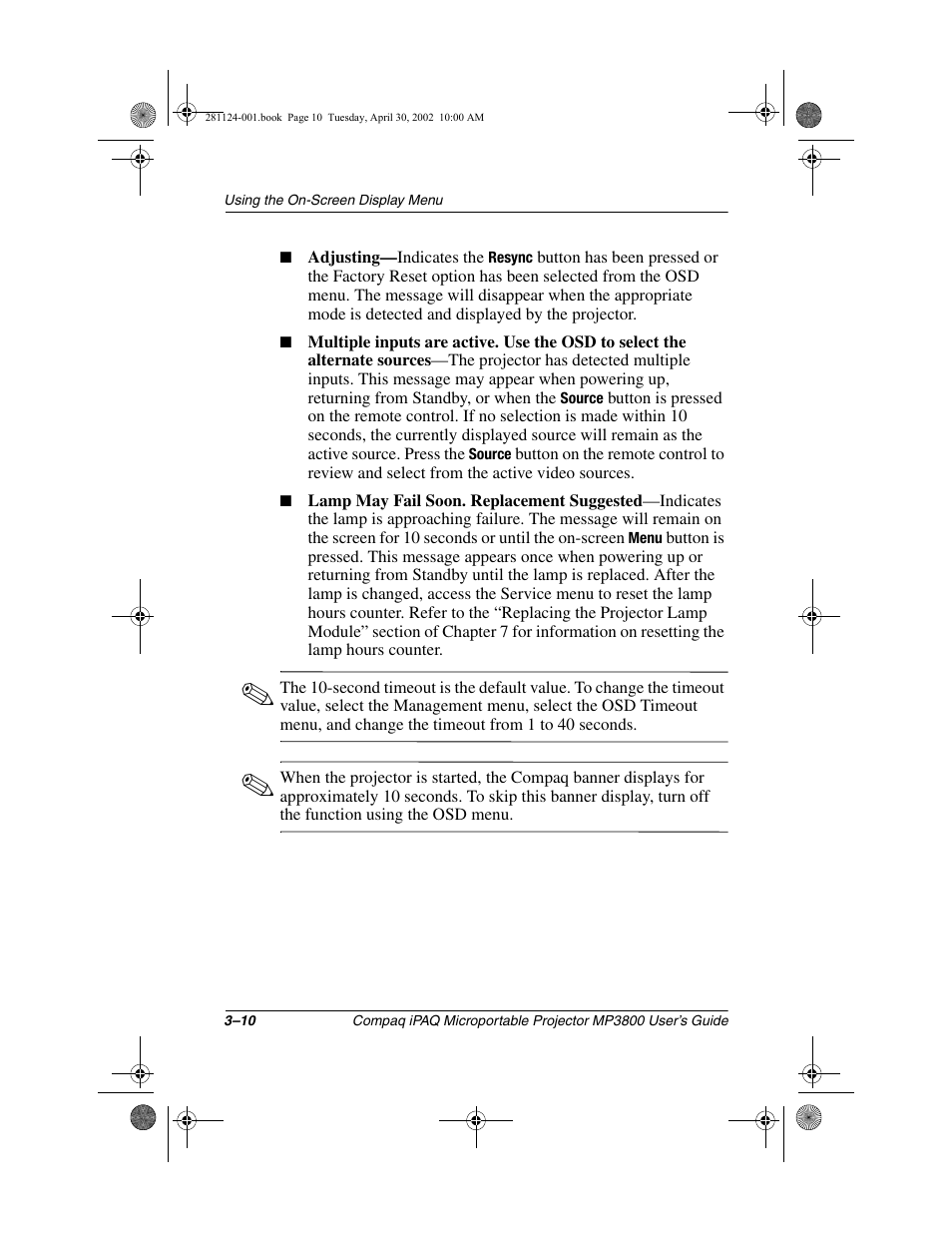 Compaq MP3800 User Manual | Page 32 / 65