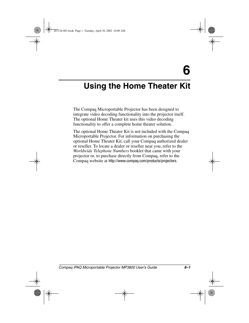 Using the home theater kit | Compaq MP3800 User Manual | Page 40 / 65