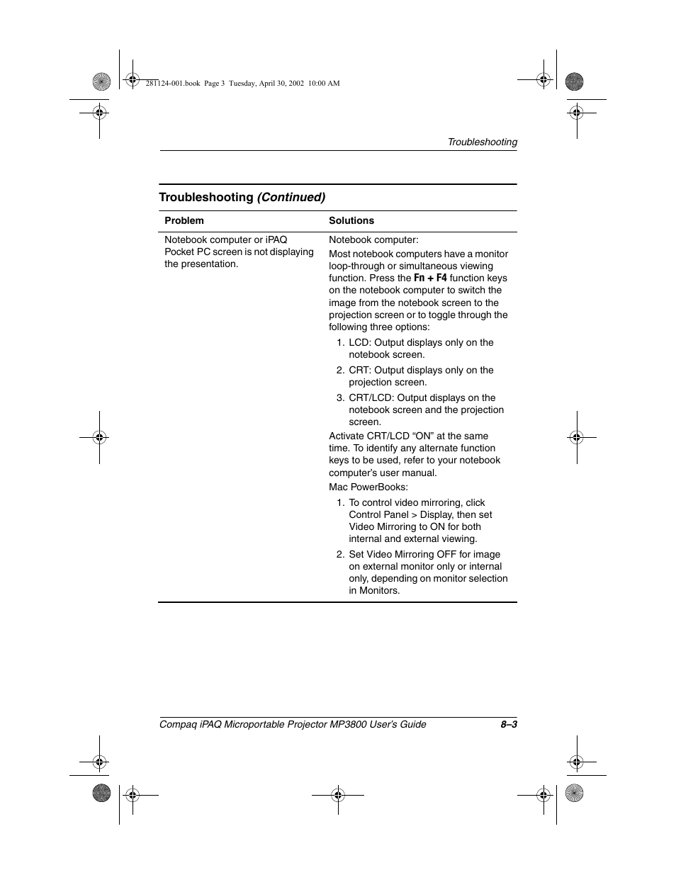 Compaq MP3800 User Manual | Page 56 / 65