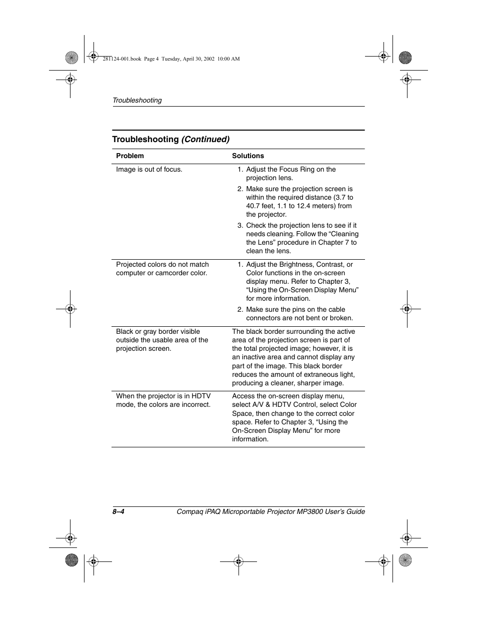 Compaq MP3800 User Manual | Page 57 / 65