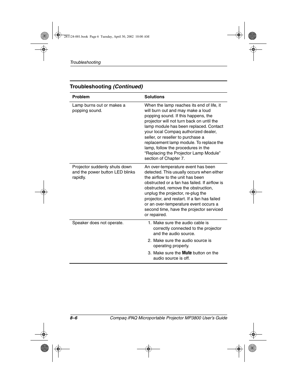 Compaq MP3800 User Manual | Page 59 / 65