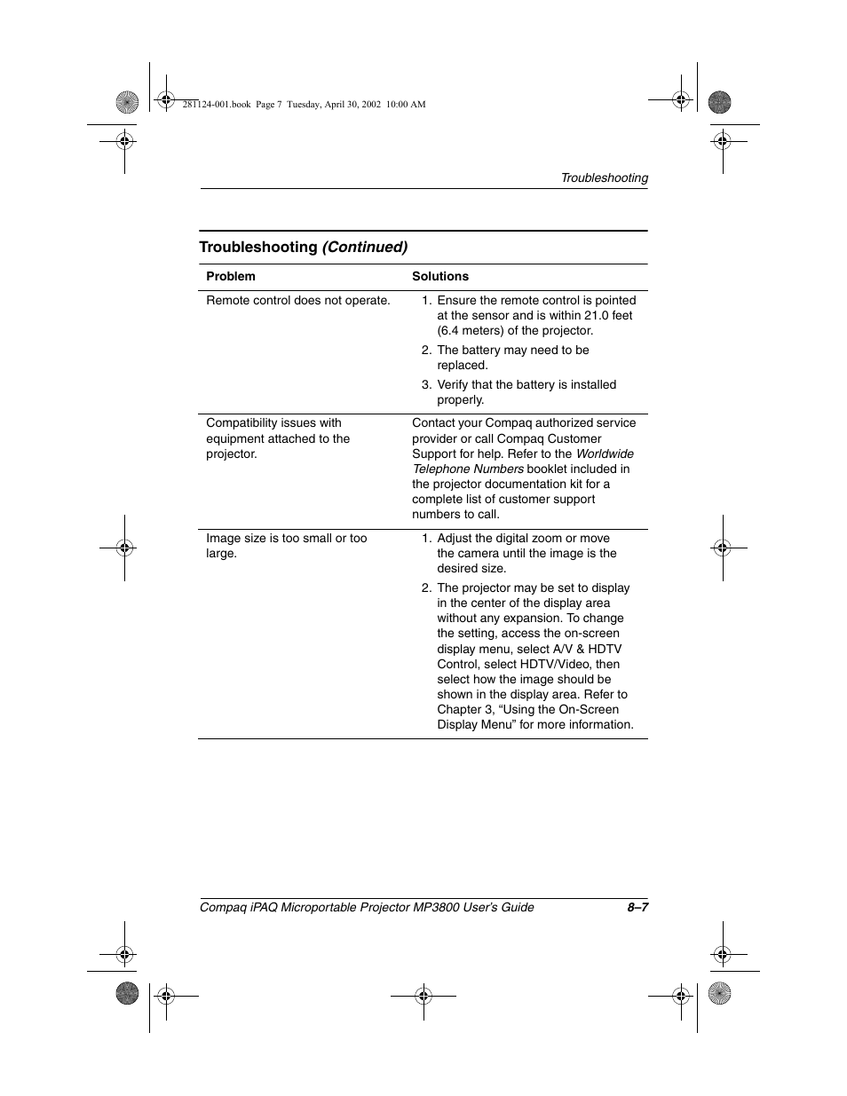Compaq MP3800 User Manual | Page 60 / 65