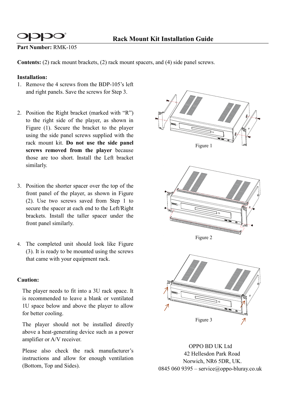 Oppo RMK-105 User Manual | 1 page