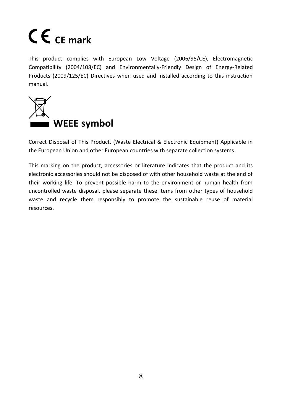 Ce mark, Weee symbol | Oppo PM-3 User Manual | Page 9 / 9