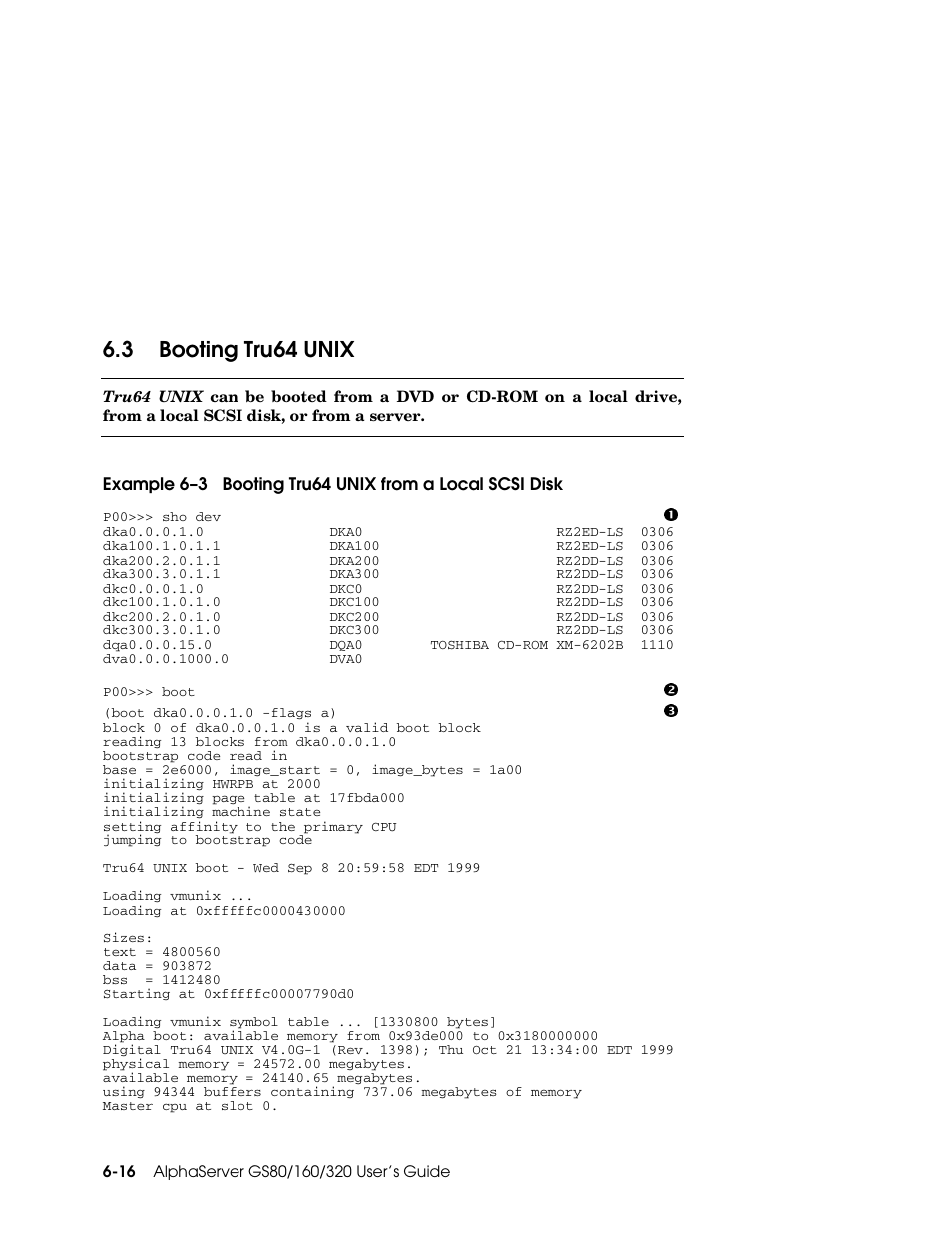 3 booting tru64 unix | Compaq GS160 User Manual | Page 100 / 184