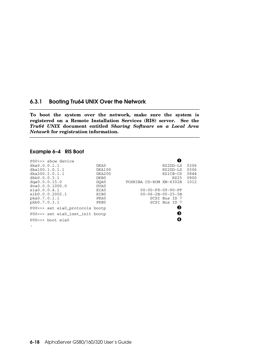 1 booting tru64 unix over the network | Compaq GS160 User Manual | Page 102 / 184