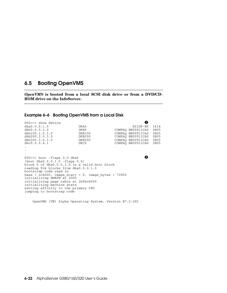 5 booting openvms | Compaq GS160 User Manual | Page 106 / 184