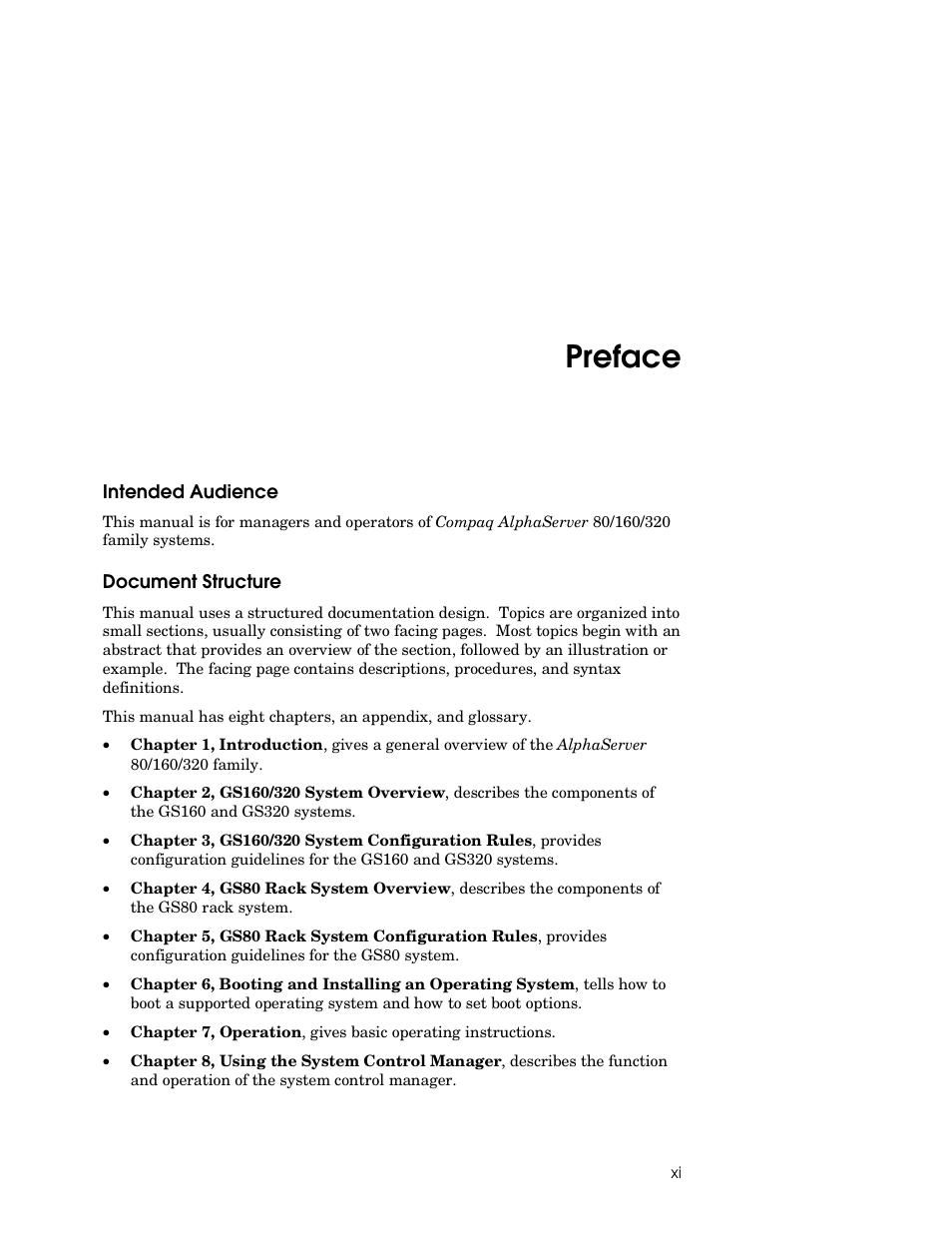 Preface | Compaq GS160 User Manual | Page 11 / 184