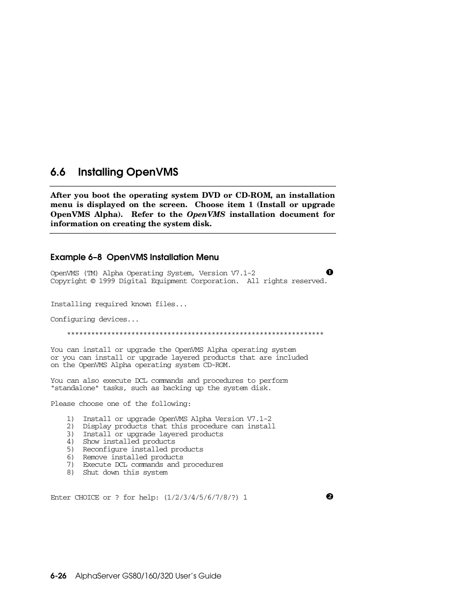 6 installing openvms | Compaq GS160 User Manual | Page 110 / 184