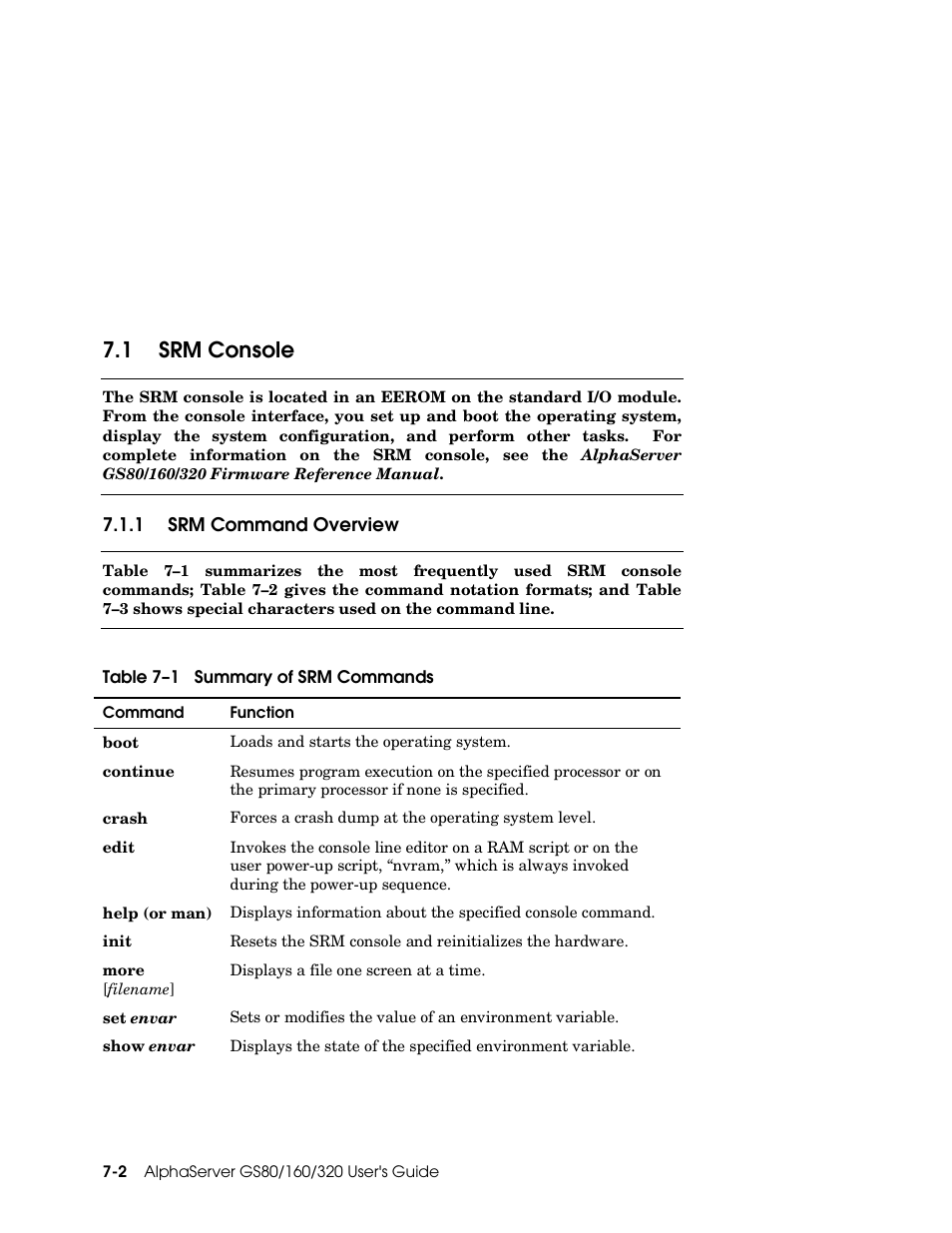 1 srm console | Compaq GS160 User Manual | Page 114 / 184