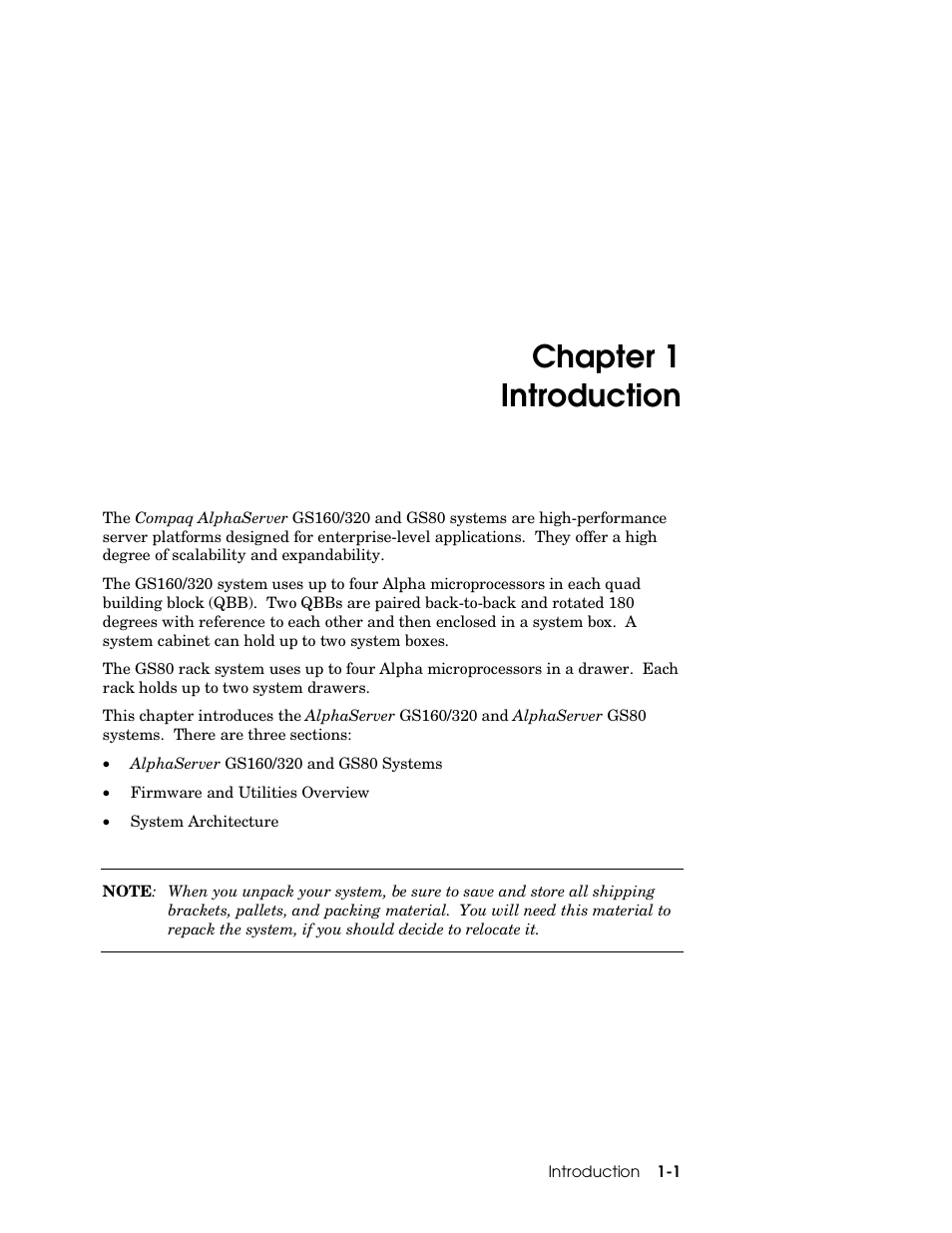 Chapter 1 introduction | Compaq GS160 User Manual | Page 13 / 184