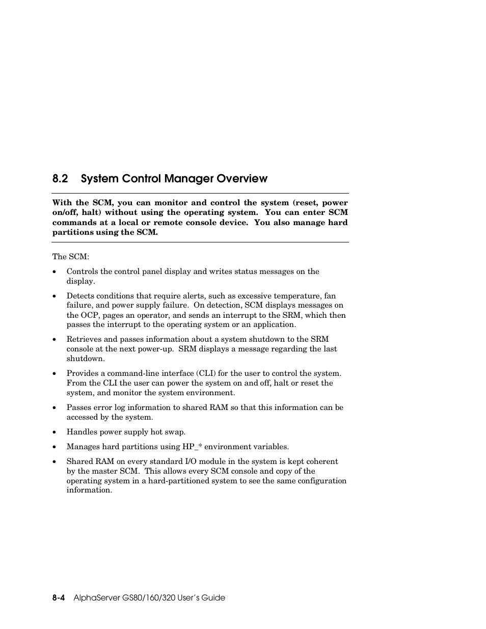 2 system control manager overview | Compaq GS160 User Manual | Page 144 / 184