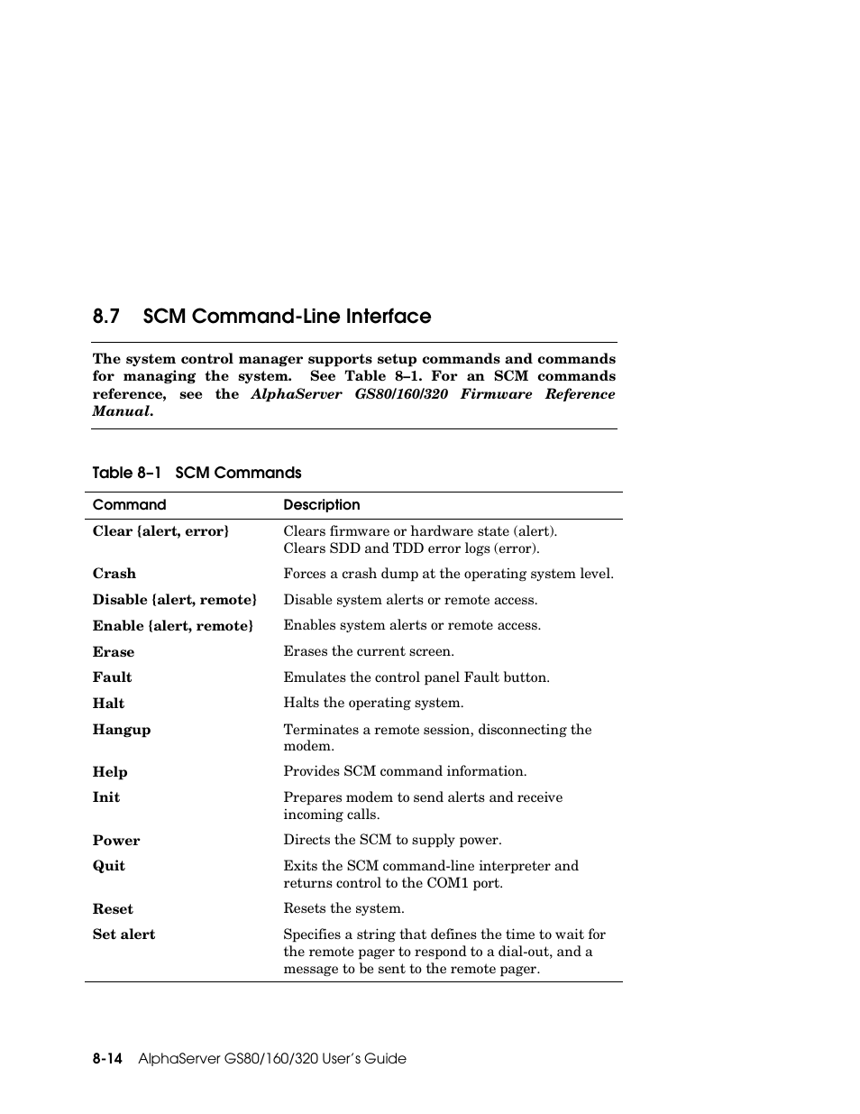 7 scm command-line interface | Compaq GS160 User Manual | Page 154 / 184