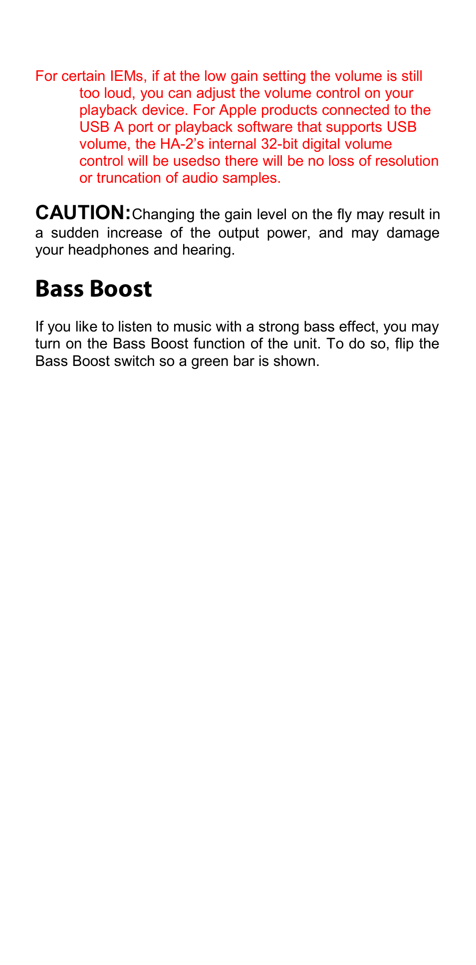 Bass boost | Oppo HA-2 User Manual | Page 13 / 18