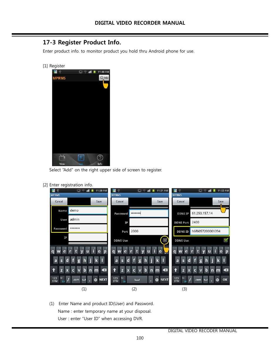 3 register product info | Opticom Elite H Series DVR User Manual | Page 100 / 110