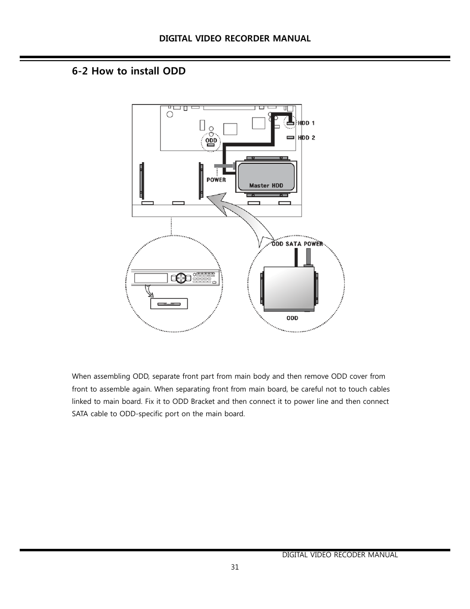 2 how to install odd | Opticom Elite H Series DVR User Manual | Page 31 / 110