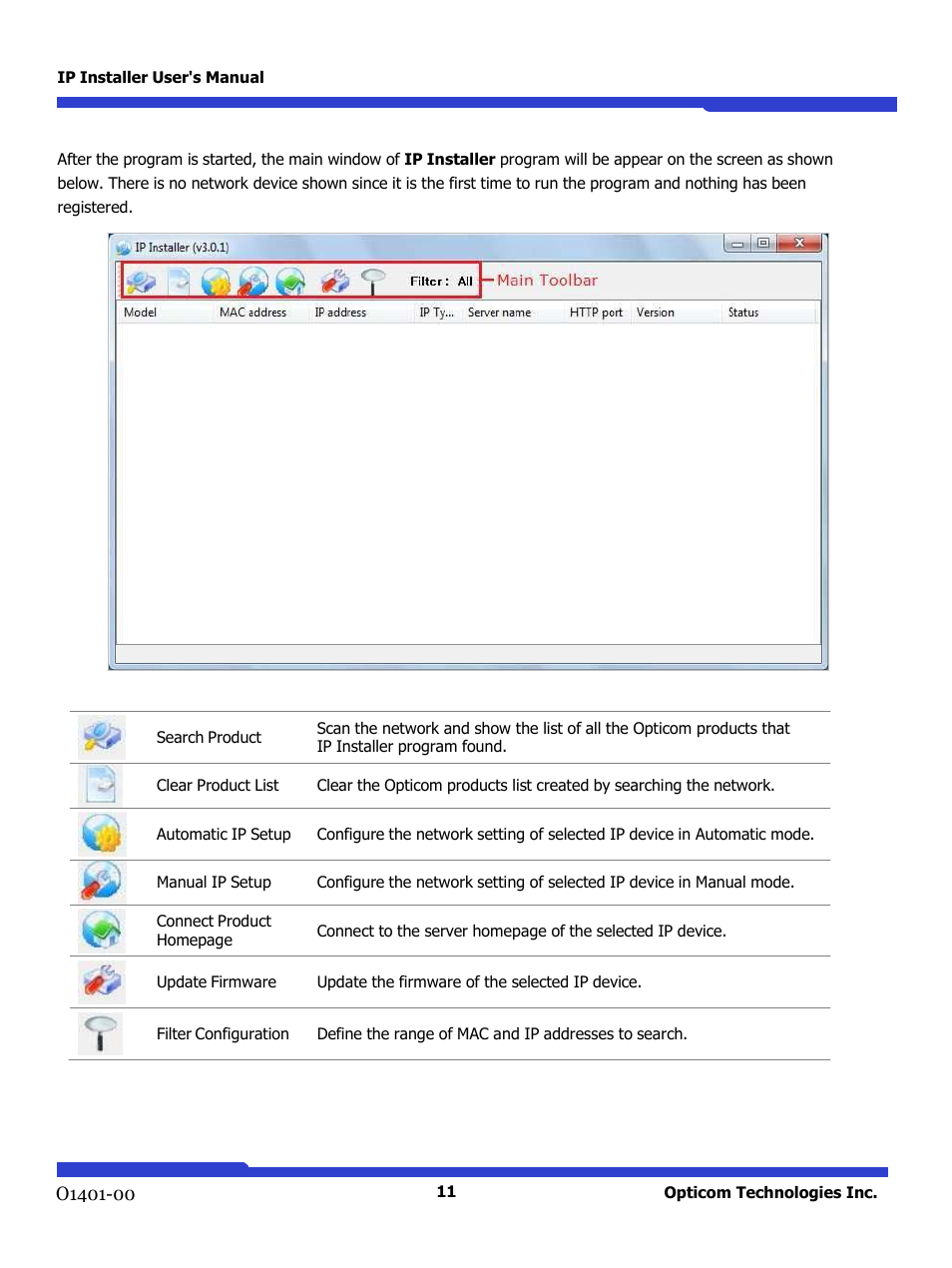 Opticom IP Installer User Manual | Page 11 / 26