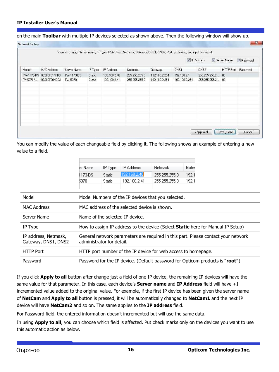 Opticom IP Installer User Manual | Page 16 / 26