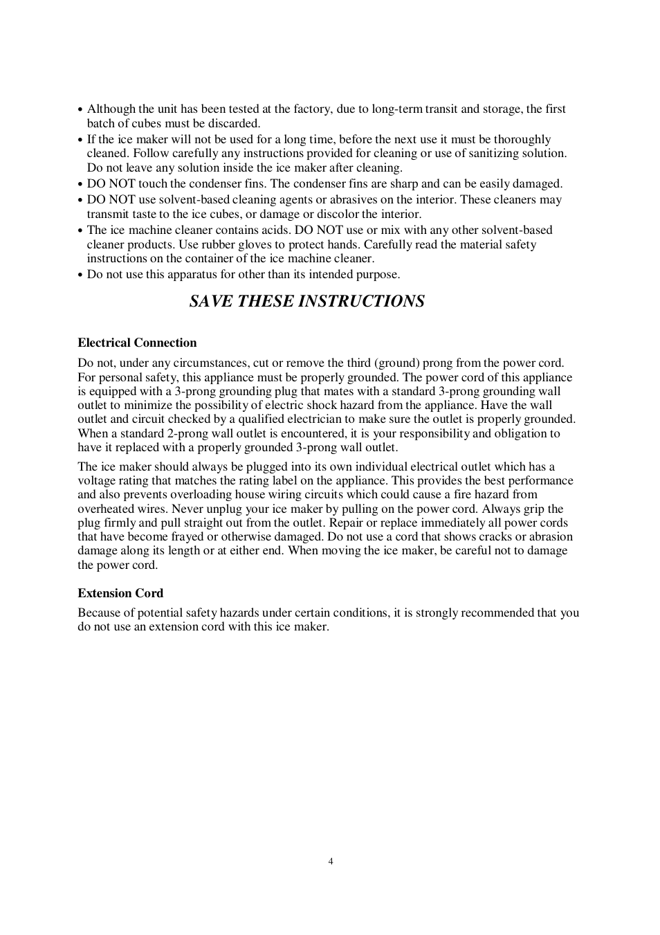 Save these instructions | Orien FS-260IM User Manual | Page 5 / 72