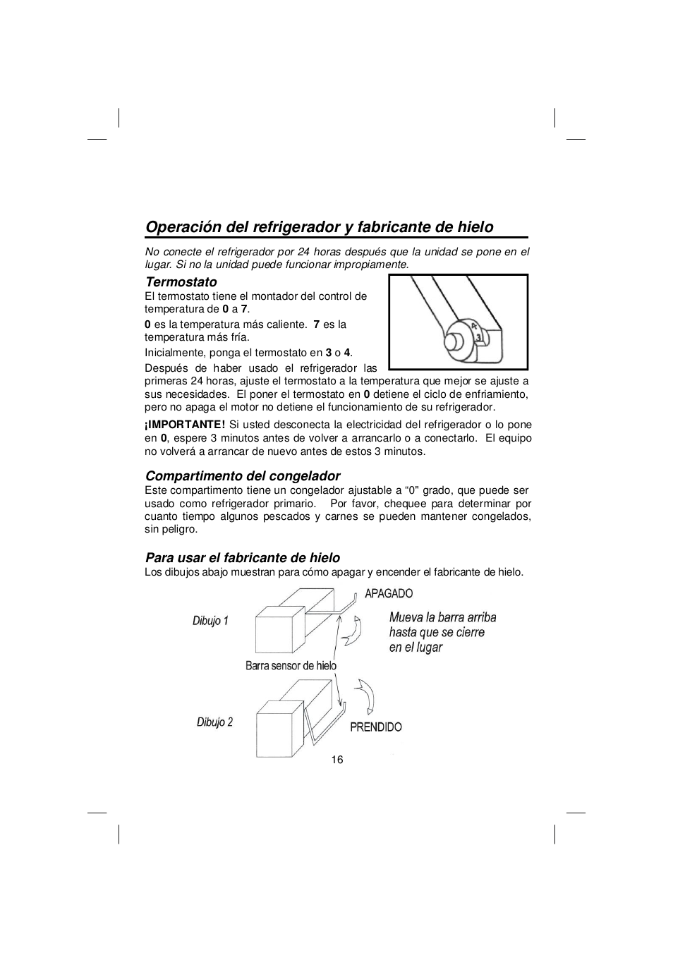 Operación del refrigerador y fabricante de hielo | Orien FSCD-400IM User Manual | Page 18 / 24