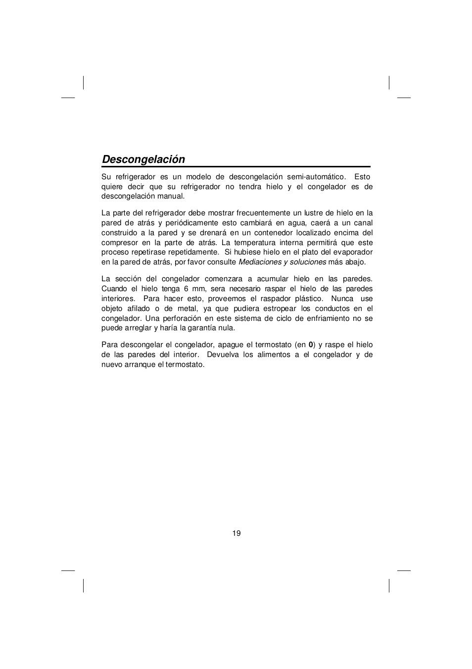 Descongelación | Orien FSCD-400IM User Manual | Page 21 / 24