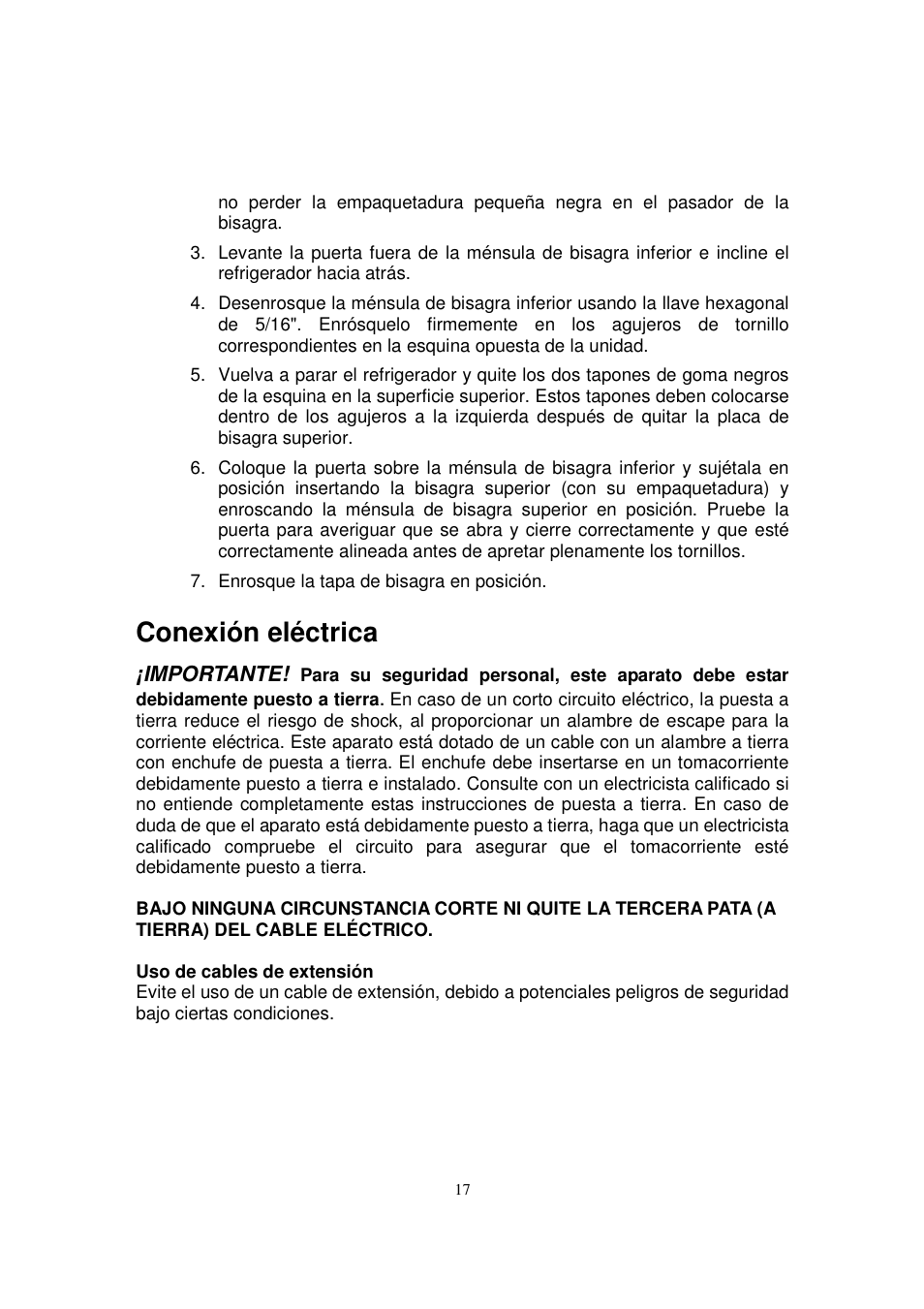 Conexión eléctrica | Orien FSR-24OD User Manual | Page 18 / 25