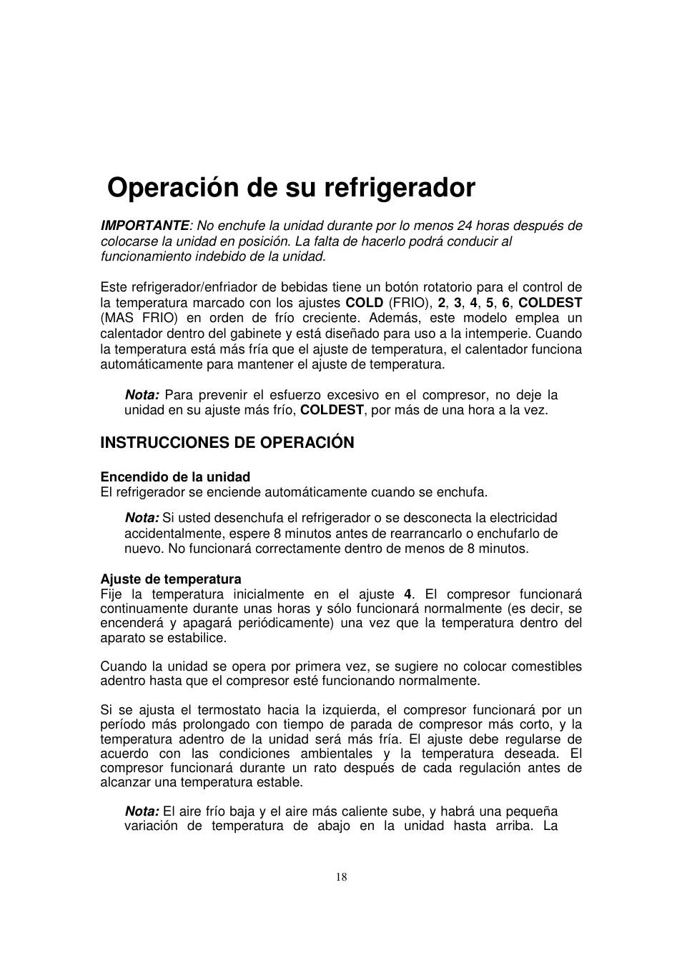 Operación de su refrigerador | Orien FSR-24OD User Manual | Page 19 / 25