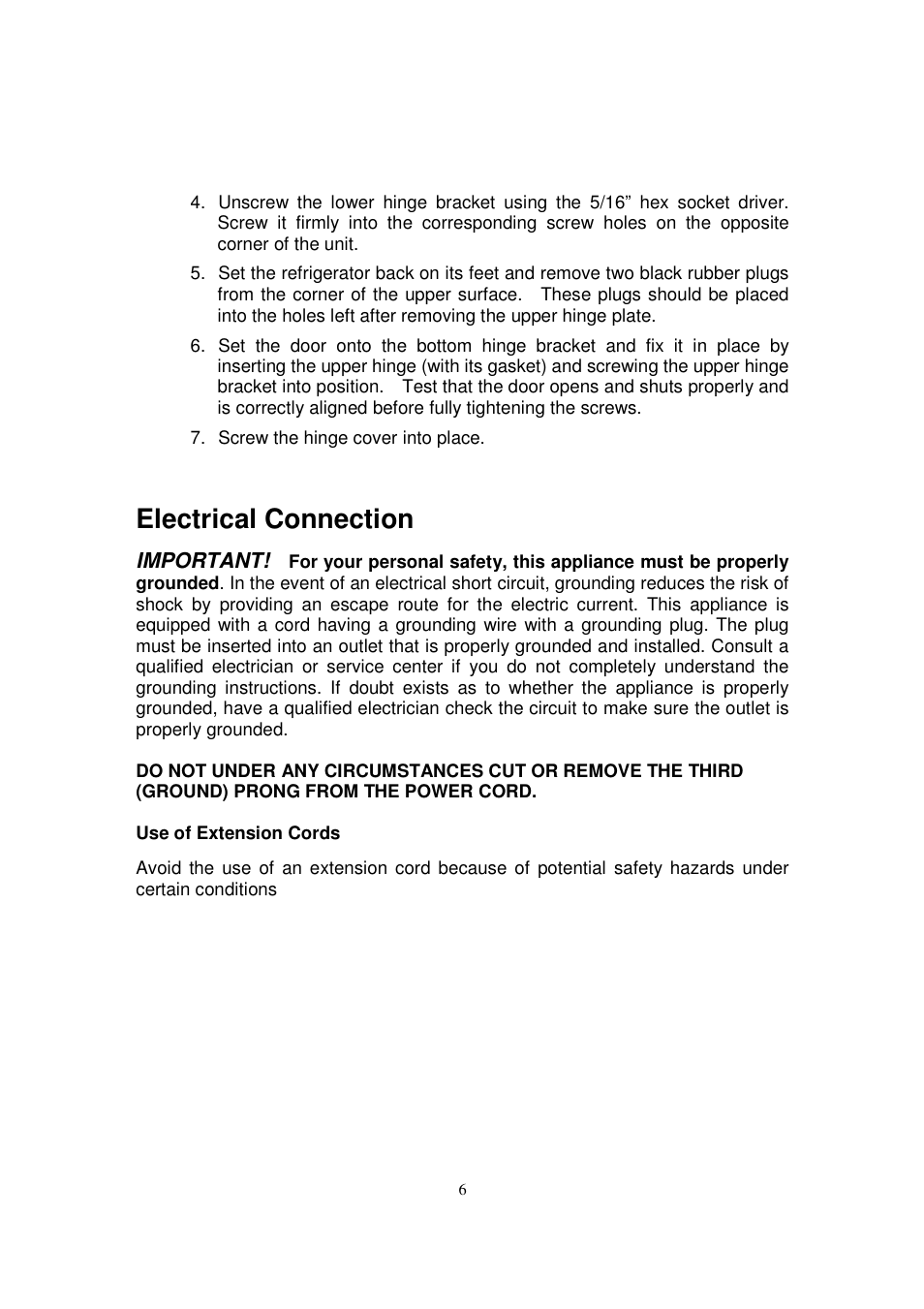 Electrical connection | Orien FSR-24OD User Manual | Page 7 / 25