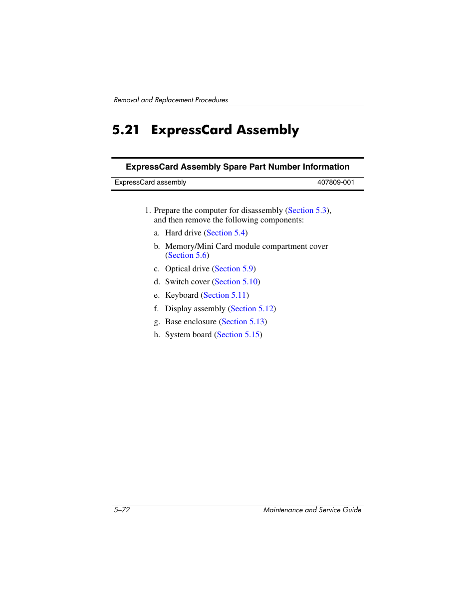 21 expresscard assembly, 21 expresscard assembly –72, Expresscard assembly | Compaq V5100 User Manual | Page 162 / 242