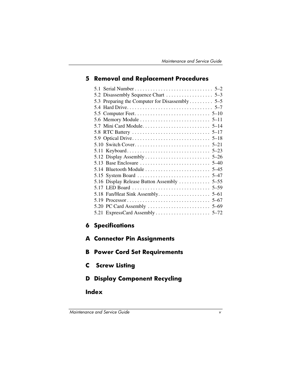 Compaq V5100 User Manual | Page 5 / 242