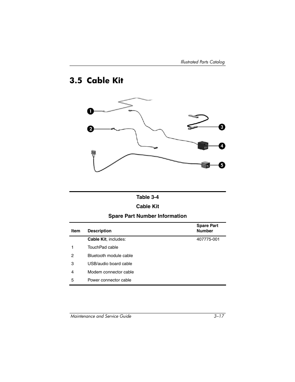 5 cable kit, 5 cable kit –17 | Compaq V5100 User Manual | Page 71 / 242