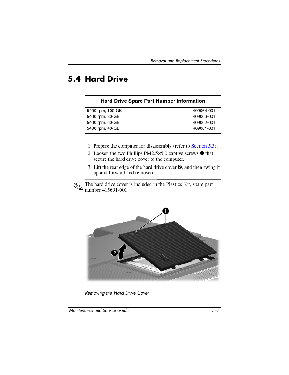 4 hard drive, 4 hard drive –7, Hard drive | Compaq V5100 User Manual | Page 97 / 242