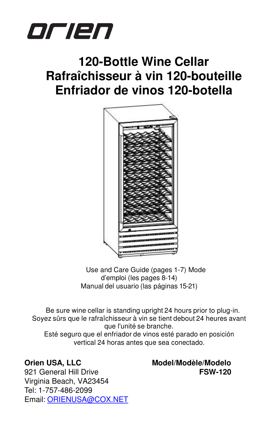 Orien FSW-120 User Manual | 25 pages