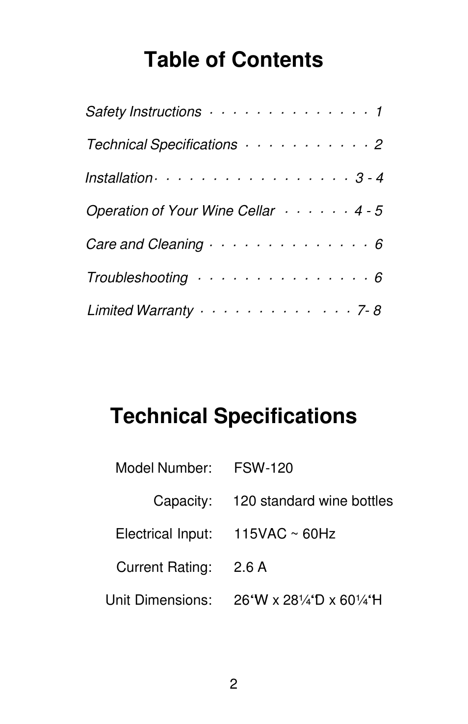 Orien FSW-120 User Manual | Page 3 / 25