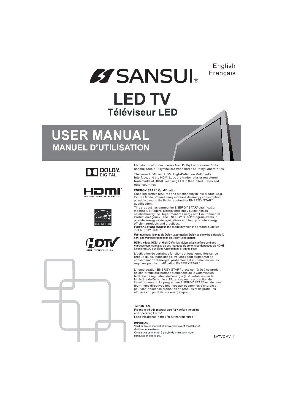 Sansui SLED6520 User Manual | 20 pages