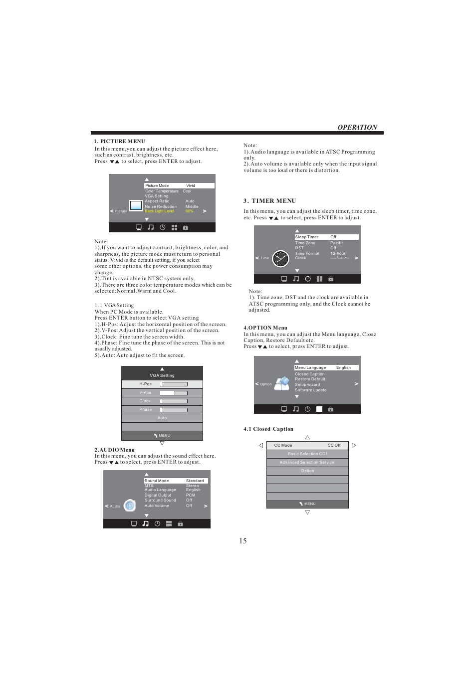 Operation, 3 . timer menu | Sansui SLED6520 User Manual | Page 16 / 20