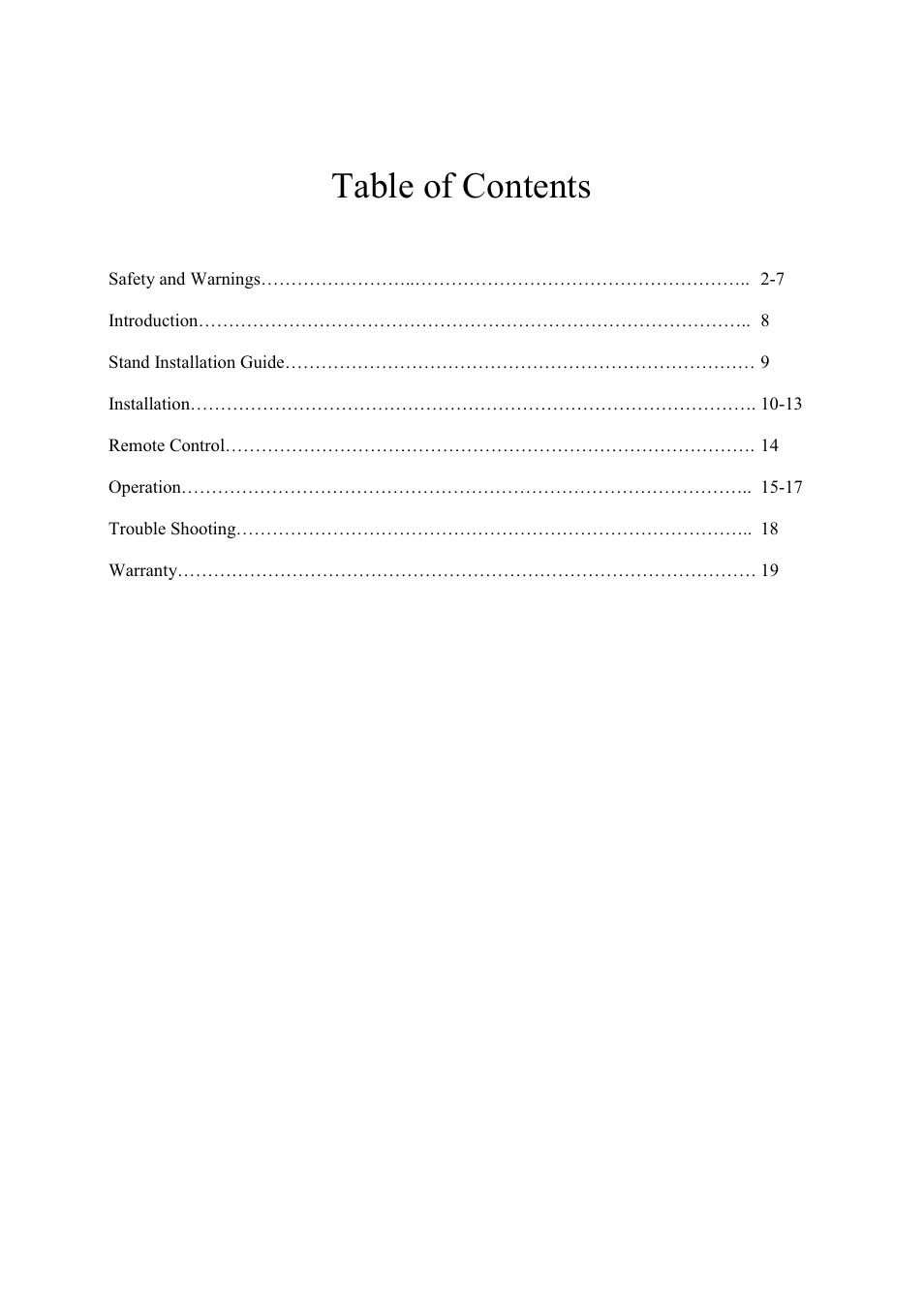 7deoh ri &rqwhqwv | Sansui SLED6520 User Manual | Page 2 / 20