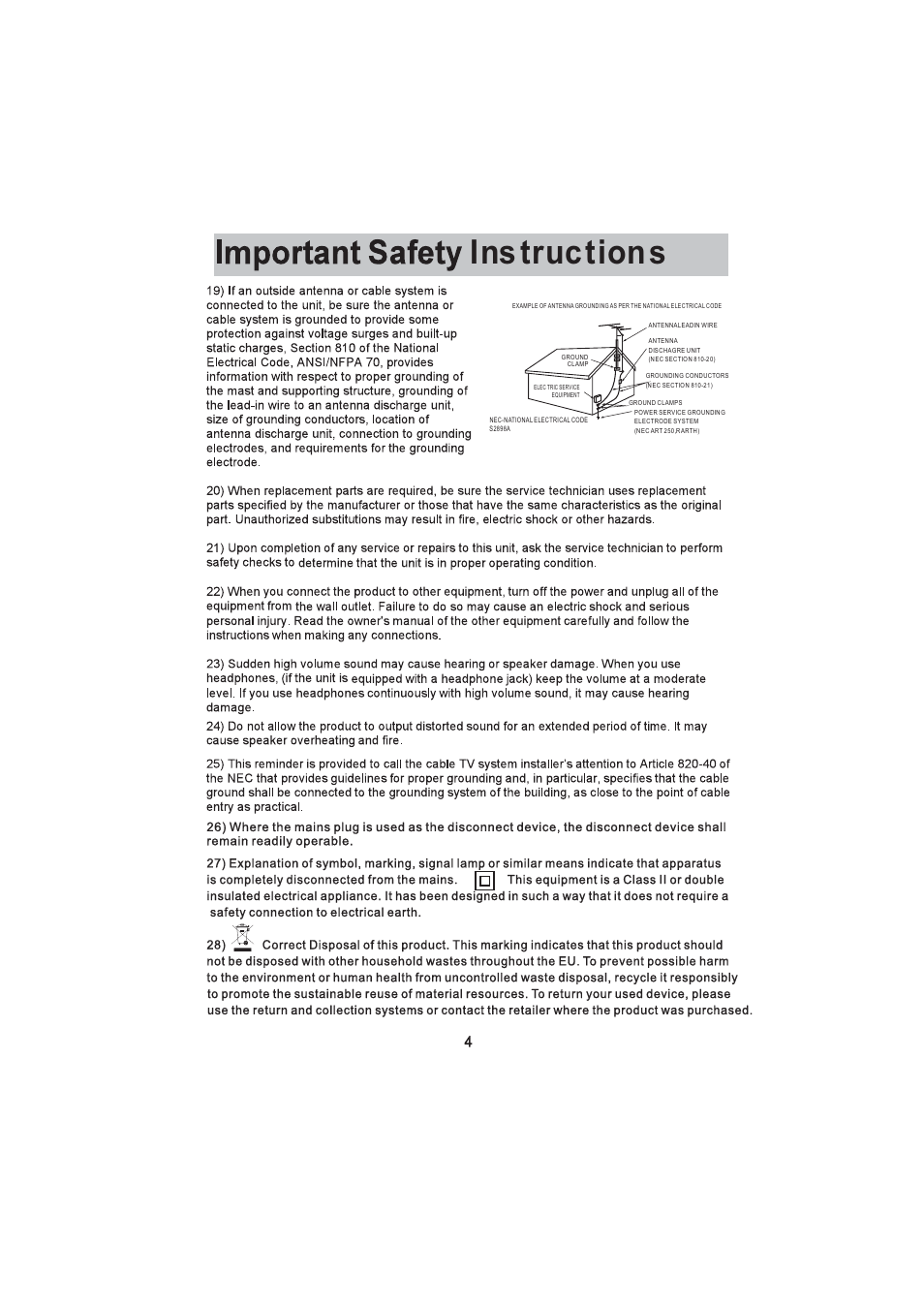 Ins truc tion s | Sansui SLED6520 User Manual | Page 5 / 20
