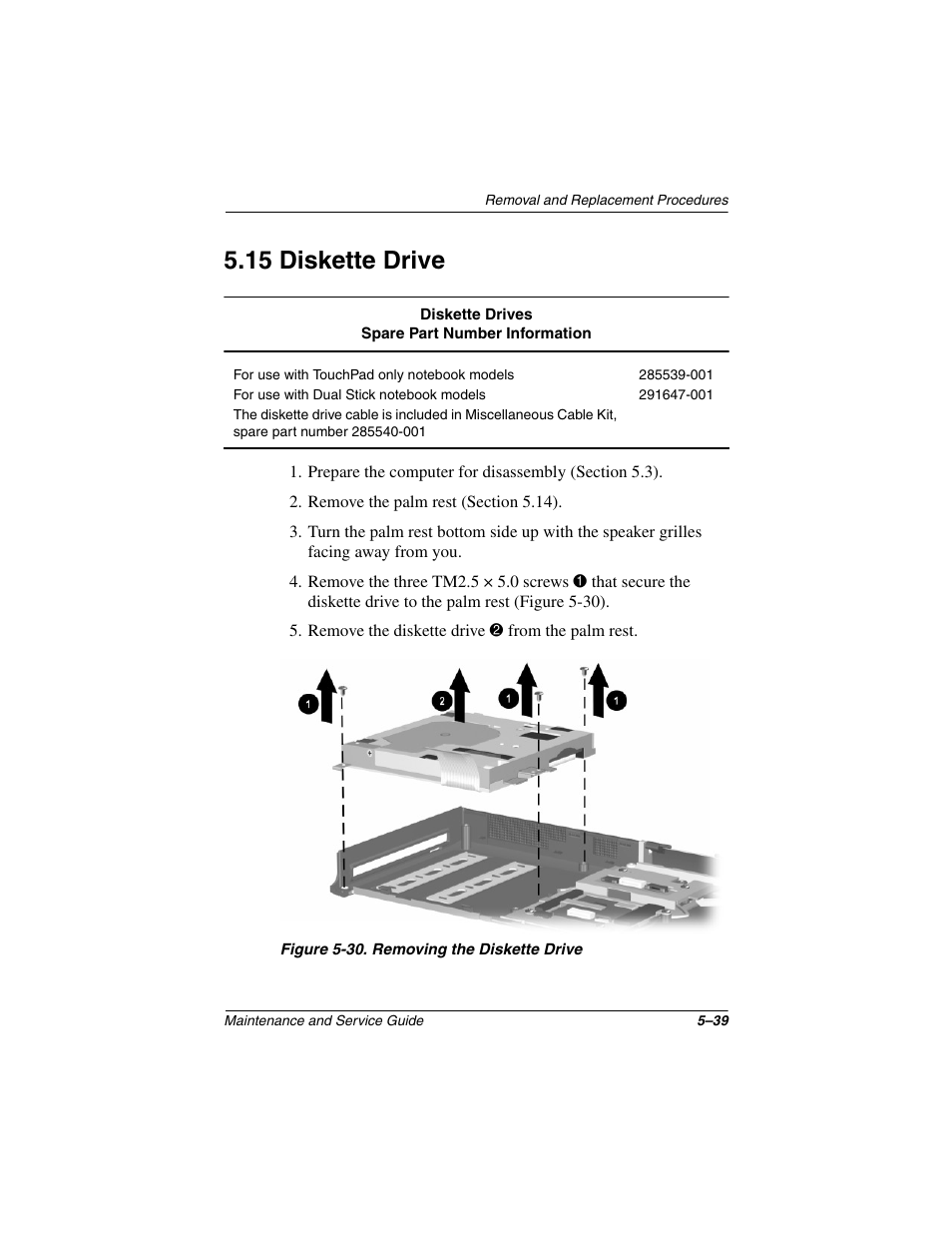 15 diskette drive, 15 diskette drive –39 | Compaq N1020V User Manual | Page 145 / 219