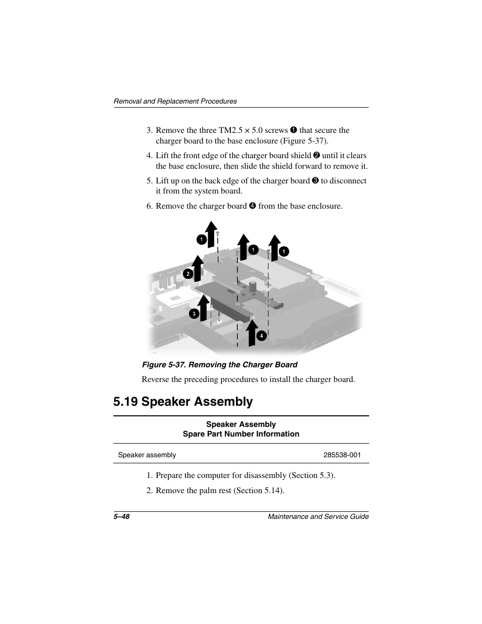 19 speaker assembly, 19 speaker assembly –48 | Compaq N1020V User Manual | Page 154 / 219